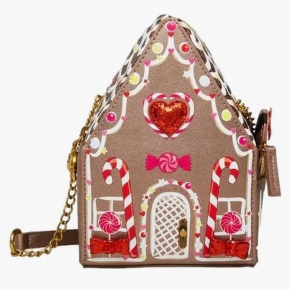 Betsey Johnson Kitsch gingerbread house Christmas Crossbody Bag new without tag - Picture 7 of 10